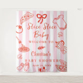Tenture Slice Slice Baby Pizza Baby Shower Backdrop (Devant)