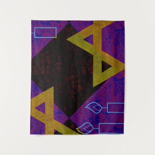 Tenture SlipperyJoe's Happy Hanoukka Star de David menorah (Devant)