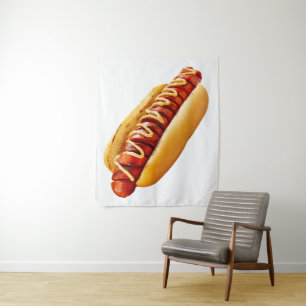 Tenture SlipperyJoe's hot dog ambiance estivale BBQ niché 