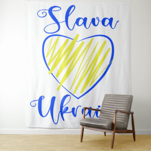 Tenture Slogan Slava La gloire ukrainienne au coeur de l'U