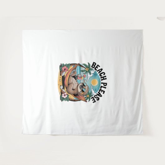 Tenture Sloth avec glace Crème Plage d'été S'il vous plaît (Devant (Horizontal))