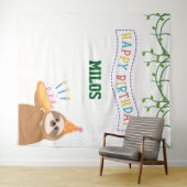 Tenture Sloth Birthday Backdrop Personalized Tapestry (En situation (horizontale))
