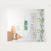 Tenture Sloth Birthday Backdrop Personalized Tapestry (Devant (Horizontal))