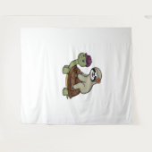 Tenture Sloth chevauchant une tortue T-Shirt classique (Devant (Horizontal))