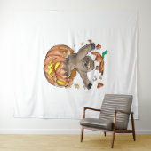 Tenture Sloth Citrouille Halloween (En situation (horizontale))