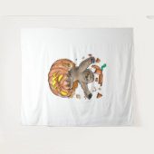 Tenture Sloth Citrouille Halloween (Devant (Horizontal))