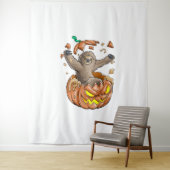 Tenture Sloth Citrouille Halloween (En situation)