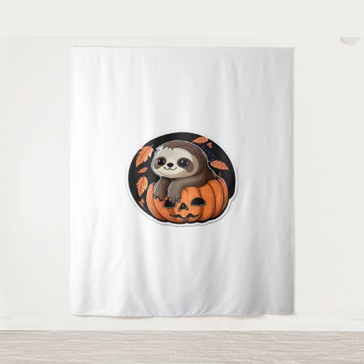 Tenture Sloth citrouille Halloween autocollant Surdimensio (Devant)