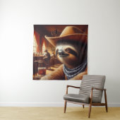Tenture Sloth Cowboy à Saloon (En situation)