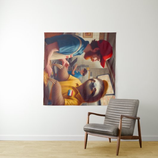 Tenture Sloth Fast Food Worker (En situation (horizontale))