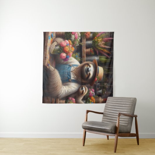 Tenture Sloth Florist (En situation (horizontale))