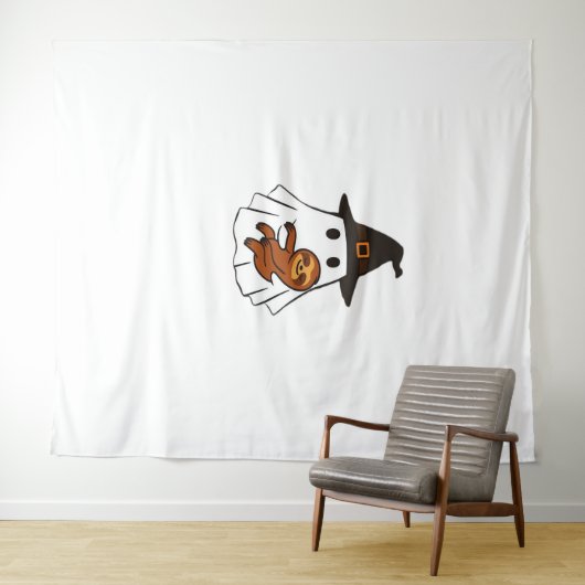 Tenture Sloth Halloween Ghost Witch Casquettes Amoureux de (En situation (horizontale))