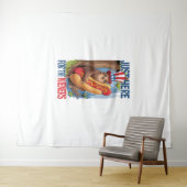 Tenture Sloth Hot Dog 4 juillet BBQ (En situation (horizontale))