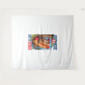 Tenture Sloth Hot Dog 4 juillet BBQ (Devant (Horizontal))