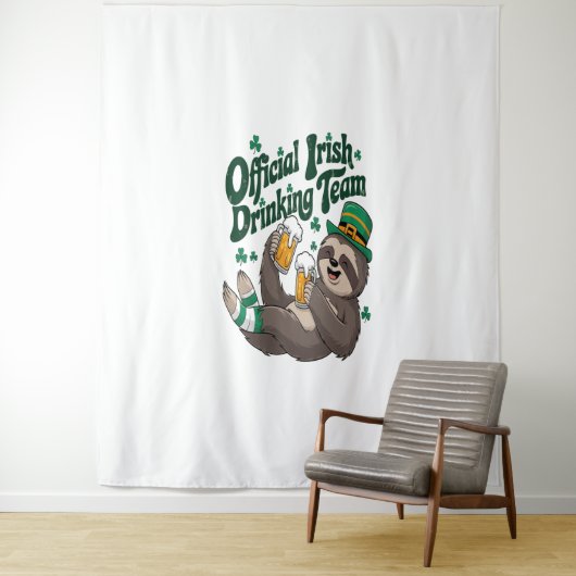 Tenture Sloth Irish Drinking St Patrick's Day (En situation)