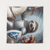 Tenture Sloth Knight Fighting Dragons (Devant (Horizontal))