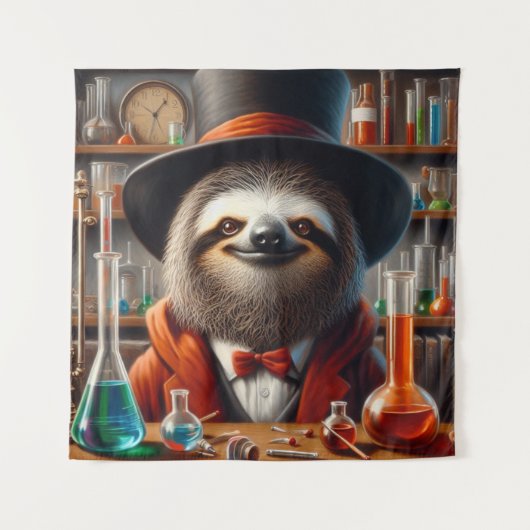 Tenture Sloth Mad Scientifique (Devant)