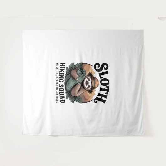 Tenture Sloth Randonnée Squad Funny Camping (Devant (Horizontal))