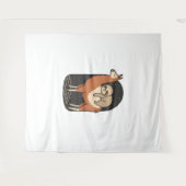 Tenture Sloth Riding Llama (Devant (Horizontal))