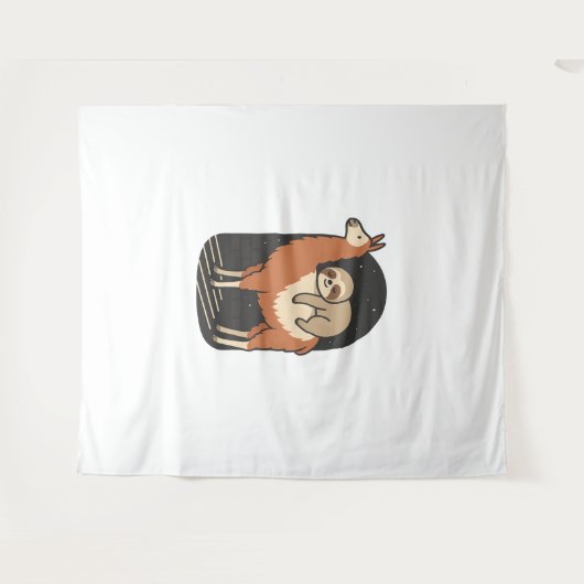 Tenture Sloth Riding Llama (Devant (Horizontal))