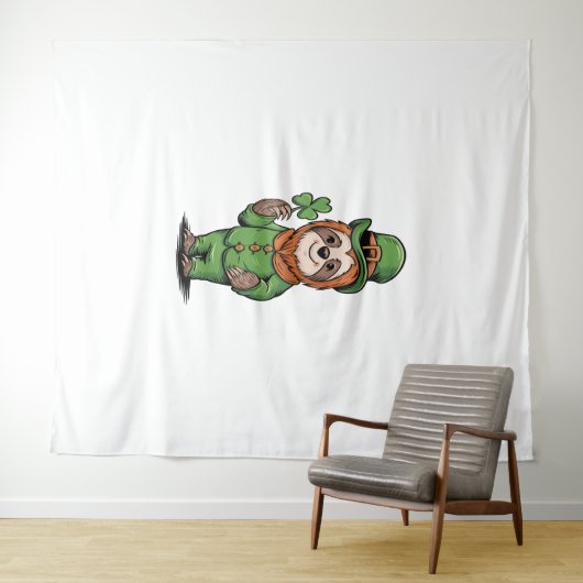 Tenture Sloth St Patrick's Day Irish Lucky (En situation (horizontale))