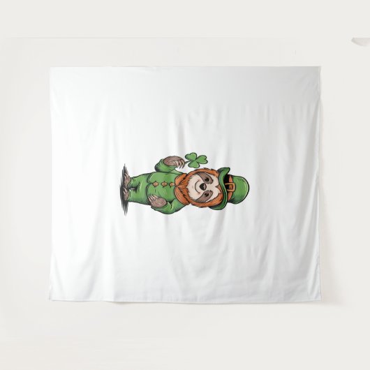Tenture Sloth St Patrick's Day Irish Lucky (Devant (Horizontal))