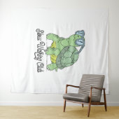 Tenture Slow Walking Club Cute Funny Turtle (En situation (horizontale))