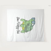 Tenture Slow Walking Club Cute Funny Turtle (Devant (Horizontal))