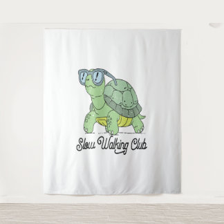 Tenture Slow Walking Club Cute Funny Turtle