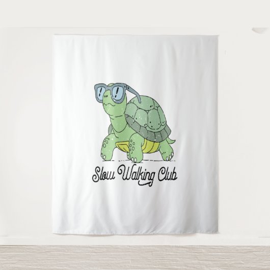 Tenture Slow Walking Club Cute Funny Turtle (Devant)