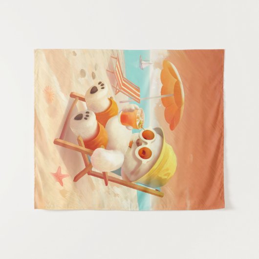 Tenture Smile Dog - Mode Plage Activé (Devant (Horizontal))