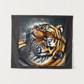 Tenture Snarling Tiger Wall Hanging Bedroom Décor (Devant (Horizontal))