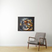 Tenture Snarling Tiger Wall Hanging Bedroom Décor (En situation (horizontale))