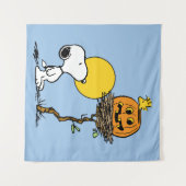 Tenture Snoopy & Bois Nid Avec Jack O'Lantern (Devant (Horizontal))