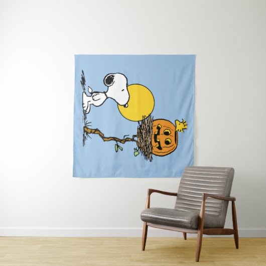 Tenture Snoopy & Bois Nid Avec Jack O'Lantern (En situation (horizontale))