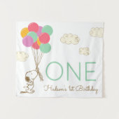 Tenture Snoopy et Ballons 1er Anniversaire (Devant (Horizontal))