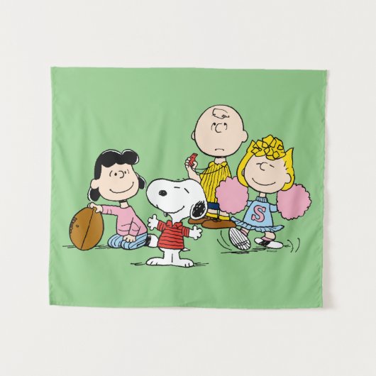 Tenture Snoopy et Gang Play Football (Devant (Horizontal))