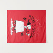 Tenture Snoopy et Woodstock - Joyeux et lumineux (Devant (Horizontal))