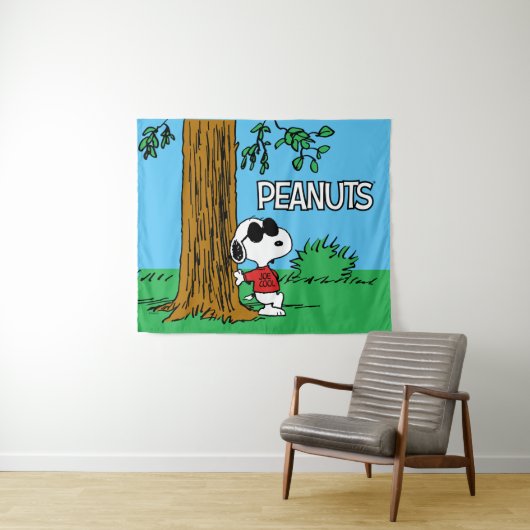 Tenture Snoopy "Joe Cool" debout (En situation (horizontale))