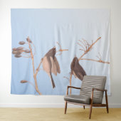 Tenture Snowbirds sur une branche hivernale dénudée (En situation (horizontale))