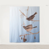 Tenture Snowbirds sur une branche hivernale dénudée (Devant)