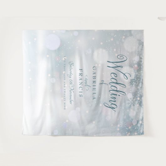 Tenture Snowflakes Mariage Photo Booth Backdrop (Devant (Horizontal))