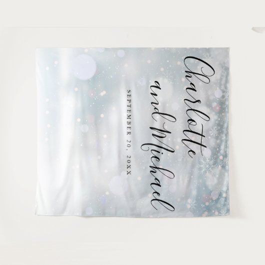 Tenture Snowflakes Mariage Photo Booth Backdrop (Devant (Horizontal))