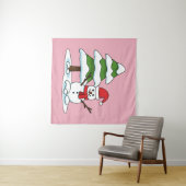 Tenture Snowman avec Snowman Pine Tree (En situation (horizontale))