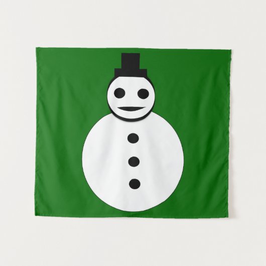 Tenture Snowman de Noël souriant (Devant (Horizontal))