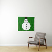 Tenture Snowman de Noël souriant (En situation (horizontale))