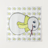 Tenture Snowman portant une écharpe jaune (Devant (Horizontal))