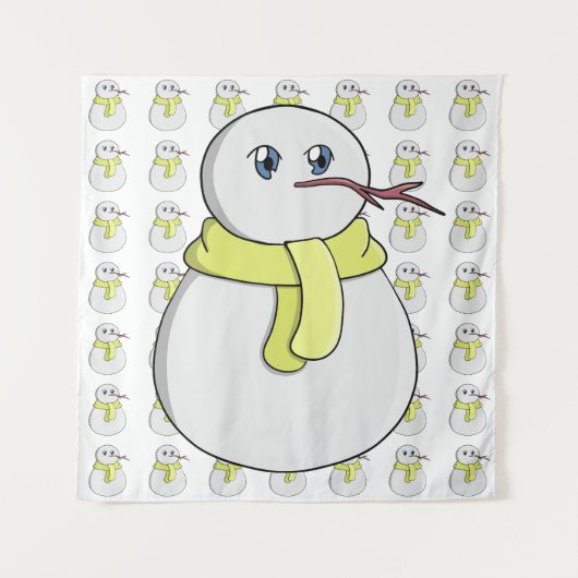 Tenture Snowman portant une écharpe jaune (Devant)
