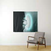 Tenture Snowy mountain mysterious blue neon light (En situation (horizontale))