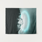 Tenture Snowy mountain mysterious blue neon light (Devant (Horizontal))